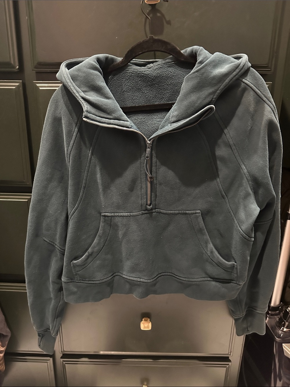 M/L Lululemon Scuba Cozy Teal Half-Zip Hoodie